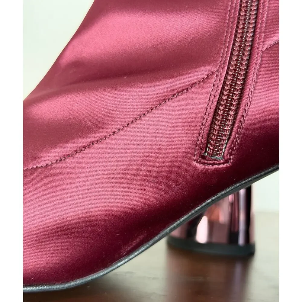 Free People Spectrum Berry Sock Ankle Boots US 8.5 Heeled Party Statement Chic